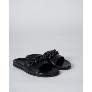 Marion Parke Christine Chain Slide Sandal Black Womens Size 37 7